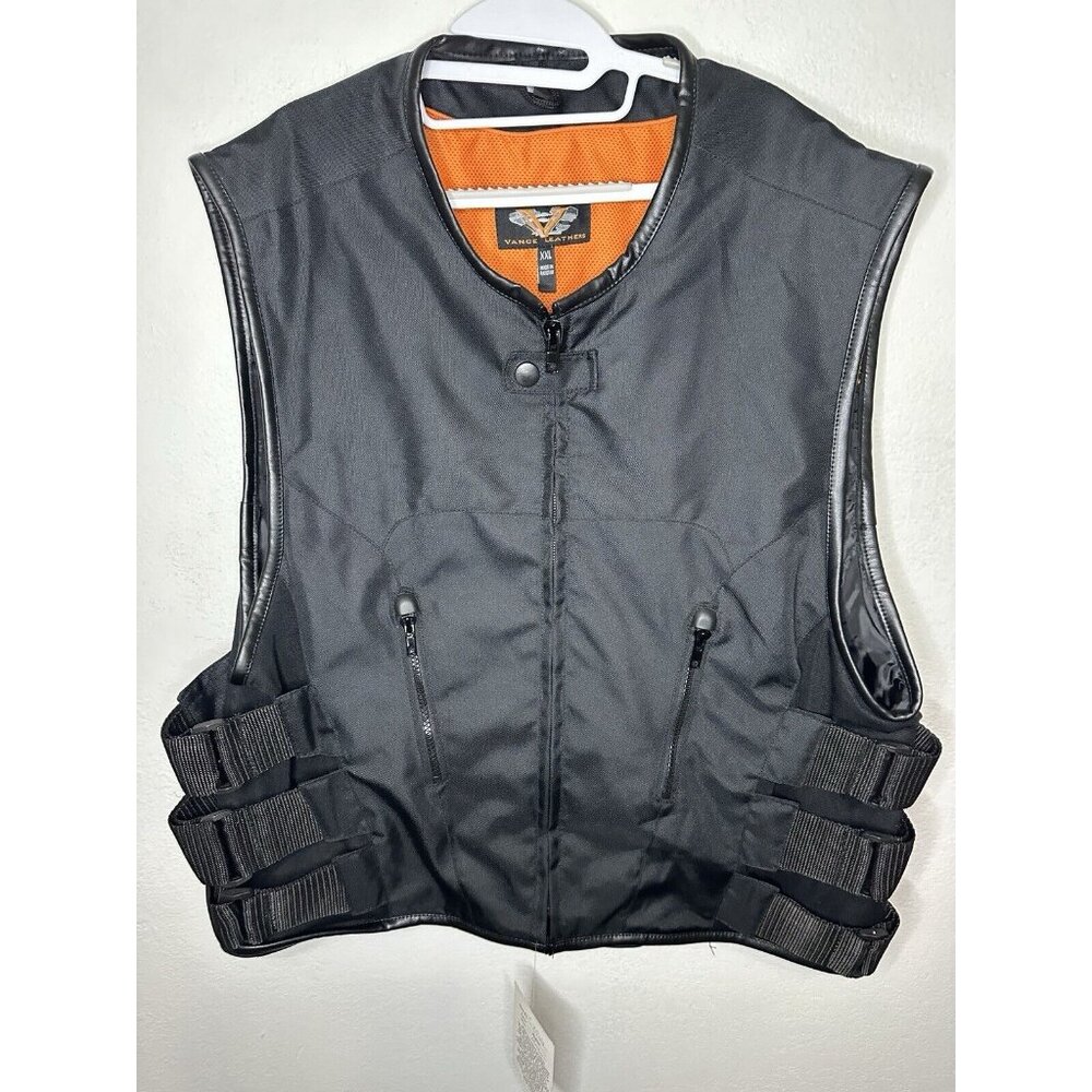 Vance Leathers Black Motorcycle Vest Men’s XXL New Old Stock